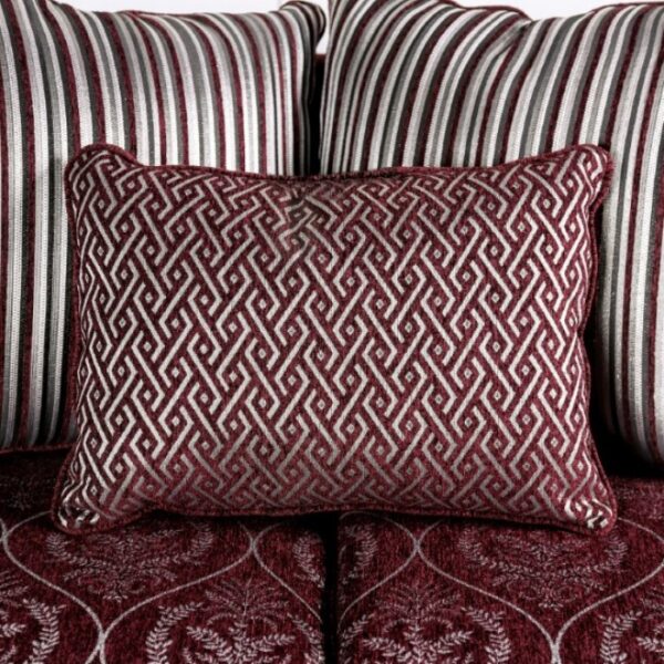 Sassari Loveseat in Burgundy Chenille – SM6447-LV by Furniture of America 16
