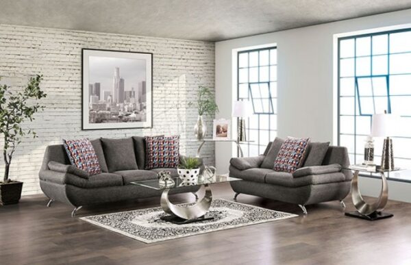 Sarnen Loveseat in Dark Gray Linen-Like Fabric – EM6721DG-LV by Furniture of America 14