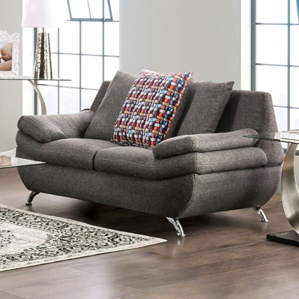 Sarnen Loveseat in Dark Gray Linen-Like Fabric – EM6721DG-LV by Furniture of America 9