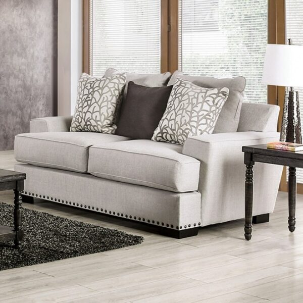 Picotee Loveseat in Light Gray Linen-Like Fabric – SM1279-LV by Furniture of America 12