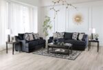 Sonora Loveseat in Dark Navy Linen-Like Fabric – SM1218-LV by Furniture of America 24