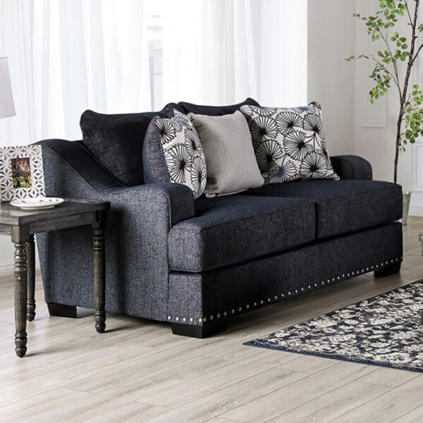 Sonora Loveseat in Dark Navy Linen-Like Fabric – SM1218-LV by Furniture of America 13