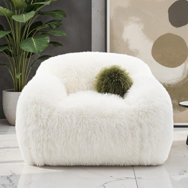 Darwen Swivel Chair in White Faux Fur – FM64006WH-CH-SW by Furniture of America 7
