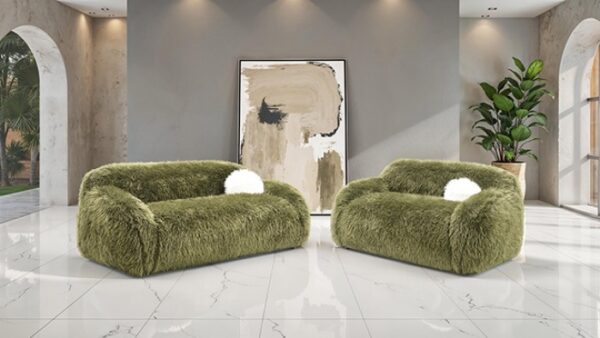 Darwen Loveseat in Green Faux Fur – FM64006GR-LV by Furniture of America 12