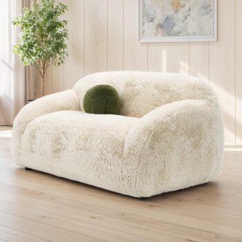 Darwen Loveseat in Sand Faux Fur – FM64006BG-LV by Furniture of America