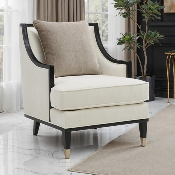 La Salle Chair in White Chenille – FM67005WH-CH by Furniture of America 7