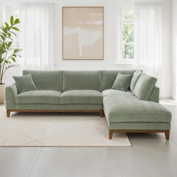 Watton Sectional with Right Chaise in Olive Green Chenille – FM64008GR-SECT-R by Furniture of America