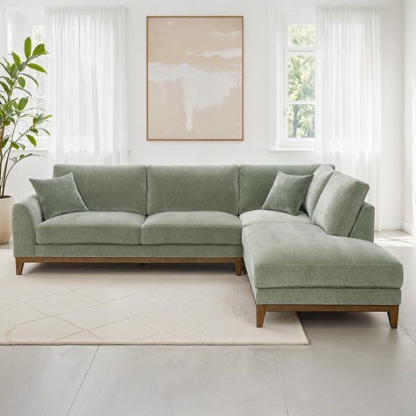 Watton Sectional with Right Chaise in Olive Green Chenille – FM64008GR-SECT-R by Furniture of America 9