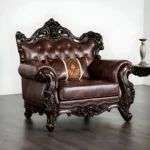 Palencia Traditional Dark Cherry & Brown Chair FM65005BR-CH by Furniture of America