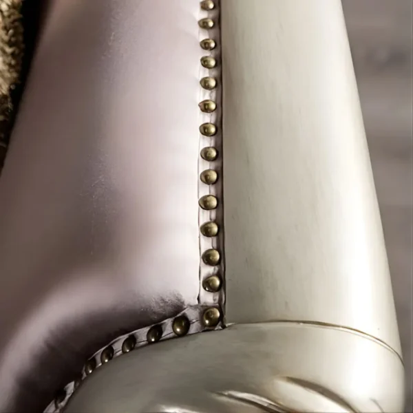 Albacete Traditional Purple Velvet Chair with Champagne Frame FM65006PR-CH by Furniture of America - Image 2