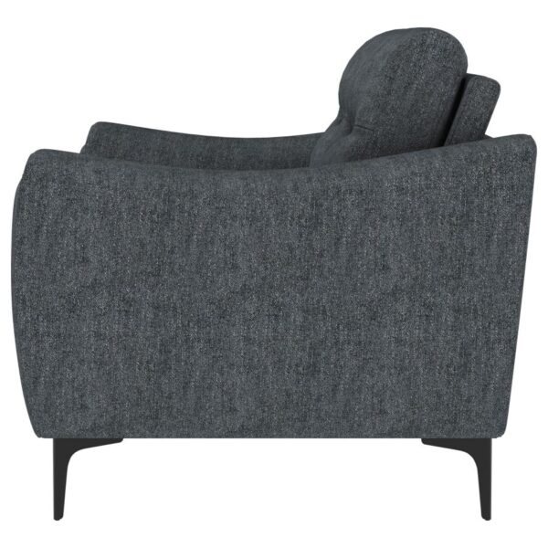 Nolan Upholstered Sloped Track Arm Loveseat Charcoal by Coaster Furniture 9