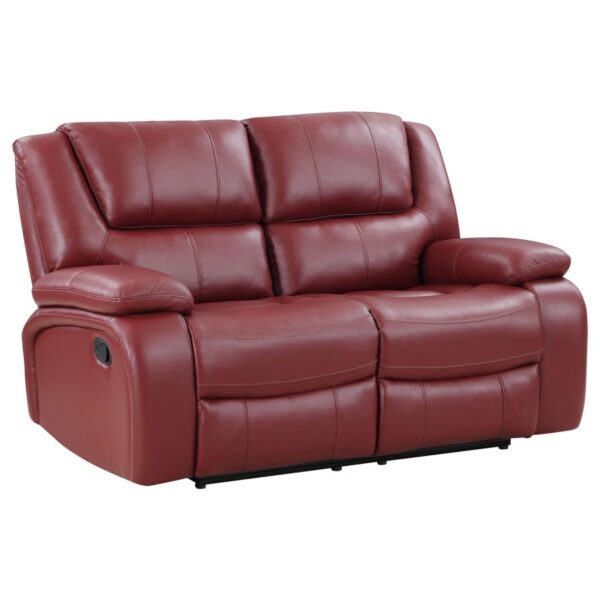 Camila Upholstered Motion Reclining Loveseat Red by Coaster Furniture 11