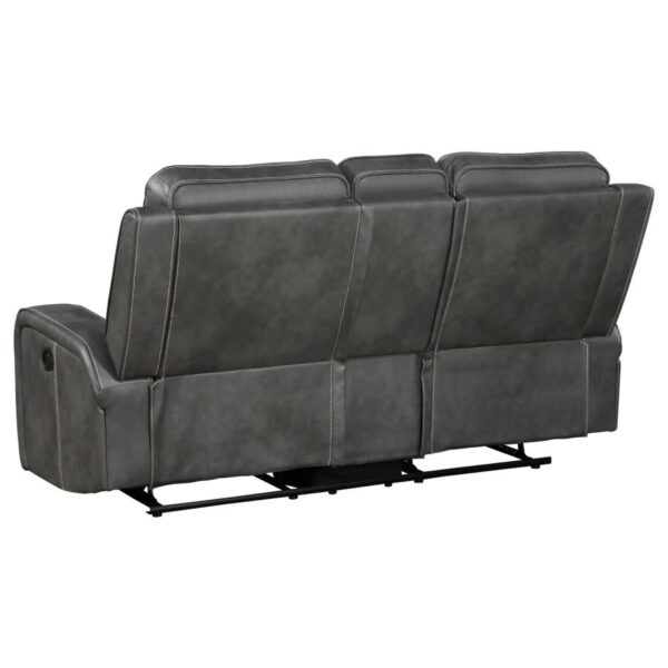 Raelynn Upholstered Track Arm Motion Loveseat Gray by Coaster Furniture 12