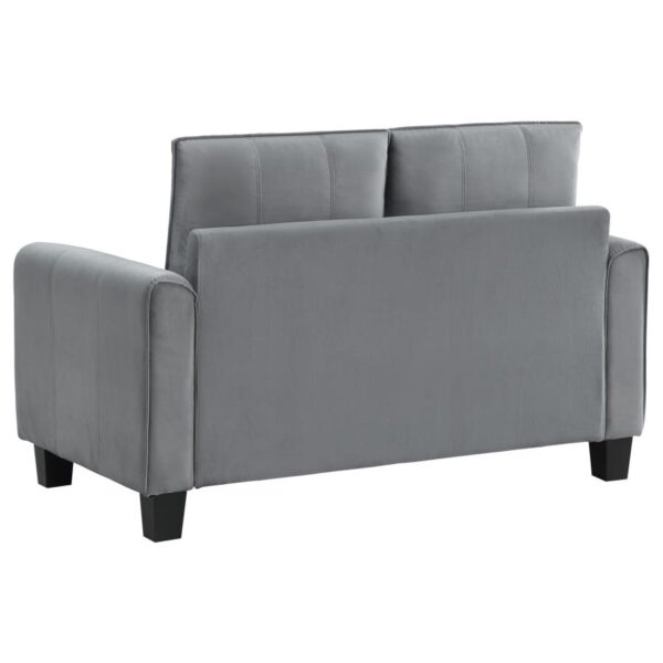 Davis Upholstered Rolled Arm Loveseat Gray by Coaster Furniture 10