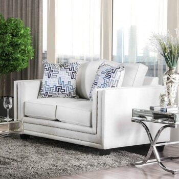 Ilse Loveseat in Off-White with Blue Accents – SM2675-LV by Furniture of America