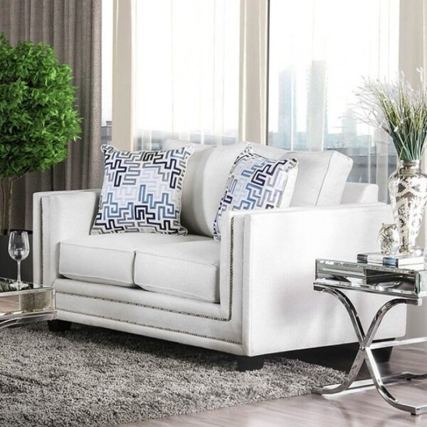 Ilse Loveseat in Off-White with Blue Accents – SM2675-LV by Furniture of America 9