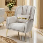 Charlevoix Glam Beige Chair with Gold Accents – FM67003BG-CH by Furniture of America 7