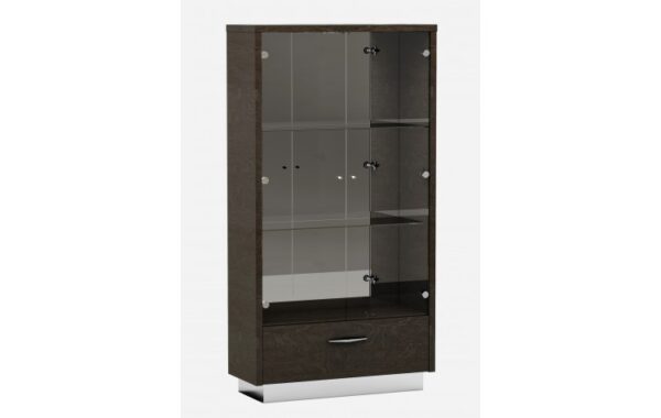 D845 High Gloss Dark Gray Vetrina By Gu Furniture 5