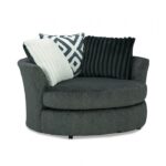 Loughlin Transitional Gun Metal Chenille Swivel Chair – SM5195-CH-SW  by Furniture of America 10