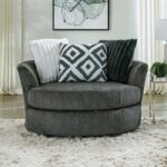 Loughlin Transitional Gun Metal Chenille Swivel Chair – SM5195-CH-SW  by Furniture of America 9