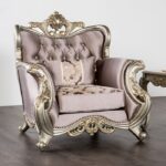 Albacete Traditional Purple Velvet Chair with Champagne Frame – FM65006PR-CH by Furniture of America 11