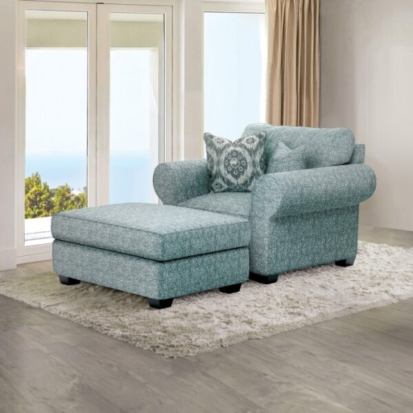 Queensbury Teal Transitional Accent Chair – FM61113TL-CH-PT by Furniture of America 6