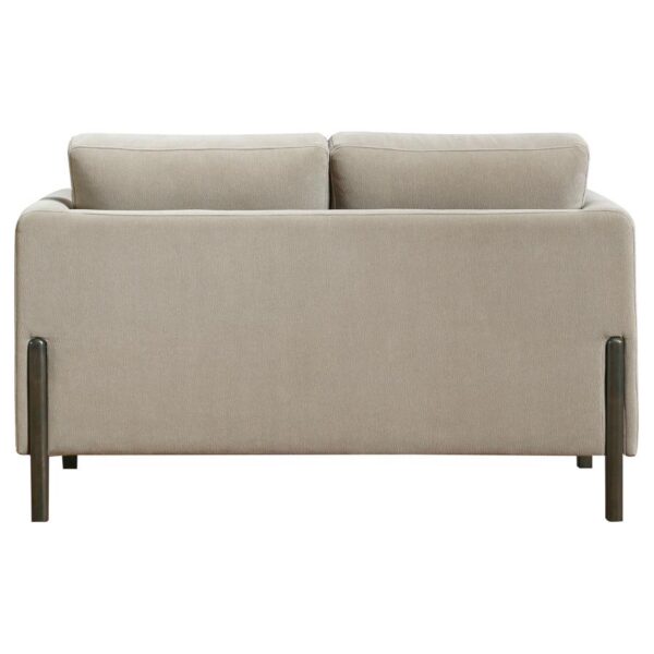 Islington Fabric Upholstered Panel Arm Loveseat Taupe by Coaster Furniture 9