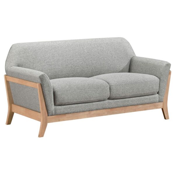 Vaughn Fabric Upholstered Flared Arm Loveseat Gray by Coaster Furniture 8