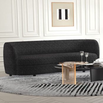 Versoix Contemporary Black Boucle Sofa – FM61003BK-SF by Furniture of America