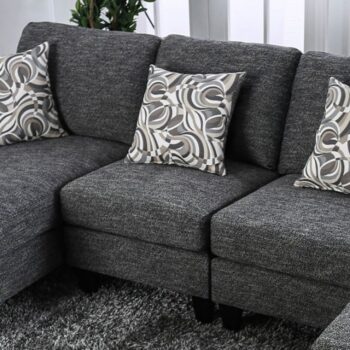 Lowry Transitional Gray Chenille Armless Chair – CM6363-CH by Furniture of America