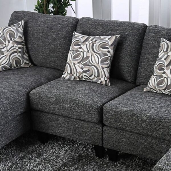Lowry Transitional Gray Chenille Armless Chair – CM6363-CH by Furniture of America 7