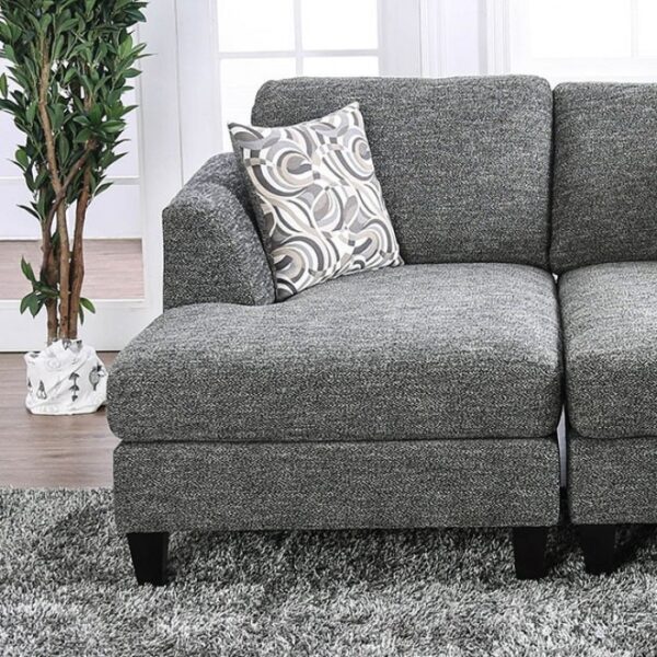 Lowry Transitional Gray Chenille Left Chaise – CM6363-LCE by Furniture of America 7
