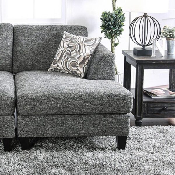 Lowry Transitional Gray Chenille Right Chaise – CM6363-RCE by Furniture of America 7