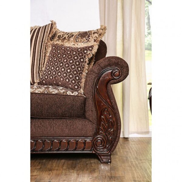 Tabitha Traditional Brown & Gold Accent Chair – SM6109-CH by Furniture of America 7