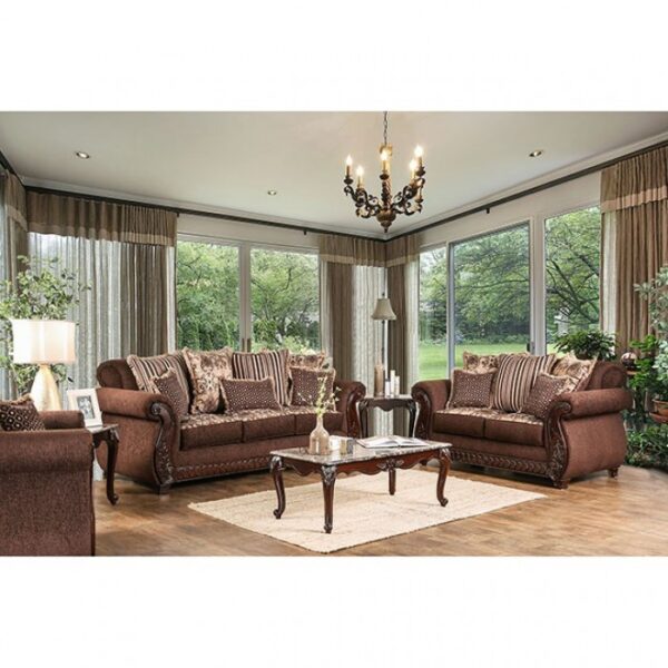 Tabitha Traditional Brown & Gold Accent Chair – SM6109-CH by Furniture of America 8