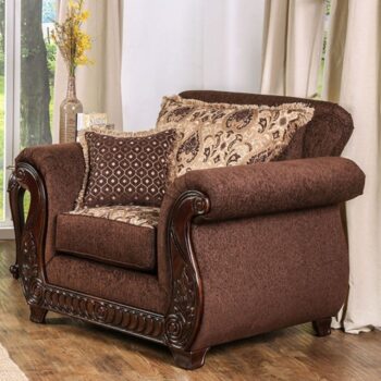 Tabitha Traditional Brown & Gold Accent Chair – SM6109-CH by Furniture of America