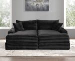 Tavedestrand Black Double Chaise Sofa with USB Ports – FM6900BK-PK by Furniture of America 19