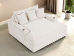 Veyrier White 2-Arm Chaise with USB Ports – FM6901WH-CE by Furniture of America 21