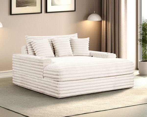 Veyrier White 2-Arm Chaise with USB Ports – FM6901WH-CE by Furniture of America 15