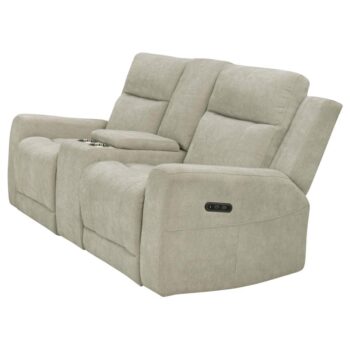 Kennett Chenille Upholstered Power Reclining Loveseat Ivory by Coaster Furniture