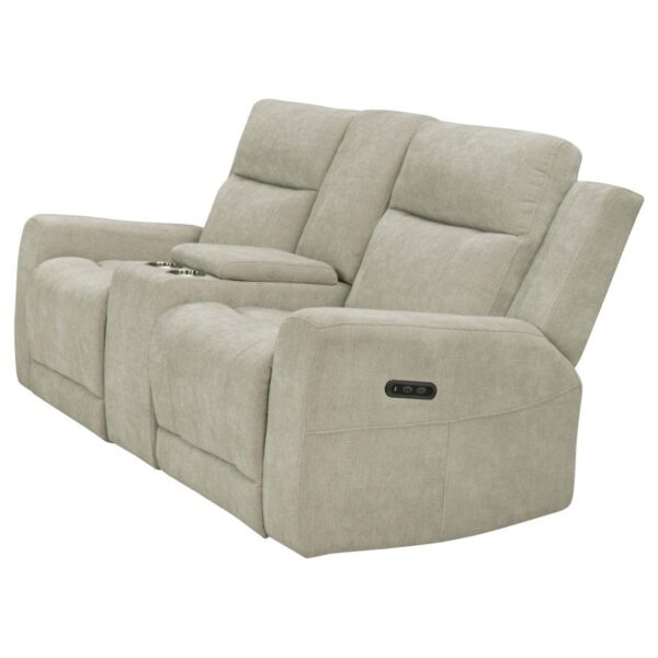 Kennett Chenille Upholstered Power Reclining Loveseat Ivory by Coaster Furniture 6