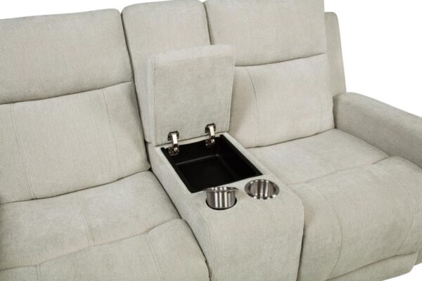Kennett Chenille Upholstered Power Reclining Loveseat Ivory by Coaster Furniture 8