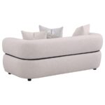 Jeanette 73-inch Fabric Upholstered Round Arm Loveseat Beige by Coaster Furniture Luxury Loveseats Mobilia Cleopatra 14 Jeanette 73-inch Fabric Upholstered Round Arm Loveseat Beige by Coaster Furniture 14