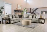 Stephney Gray & Gold Ottoman – Transitional Style SM8193-OT  by Furniture of America 11