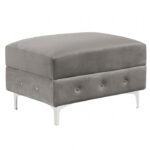 Ciabattoni Gray Ottoman – Transitional Tufted Flannelette Design CM6256GY-OT by Furniture of America 17