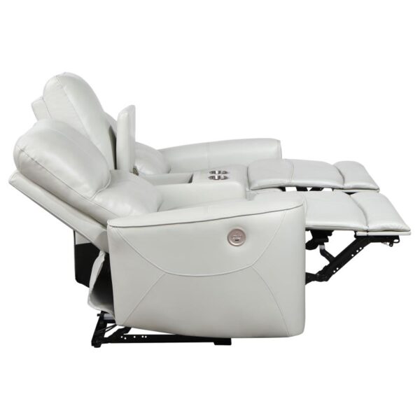 Greenfield Dove Gray Power Reclining Loveseat by Coaster Furniture 15