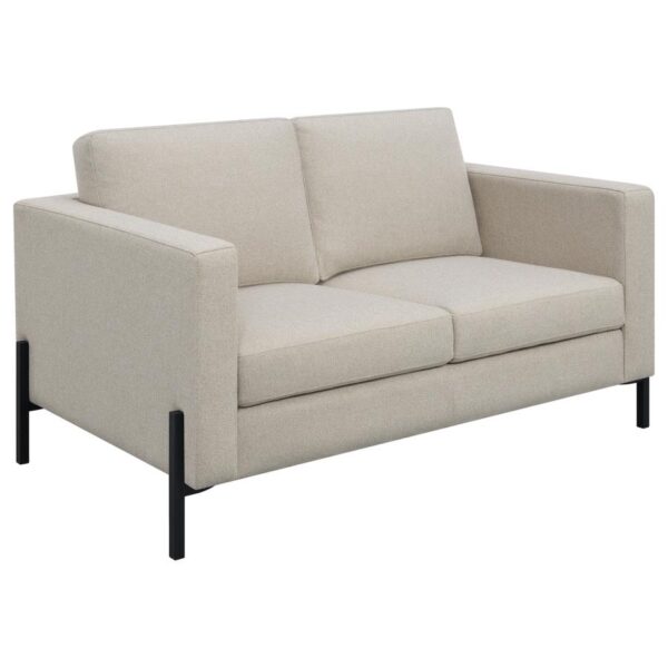 Tilly Upholstered Track Arm Loveseat Oatmeal by Coaster Furniture 9