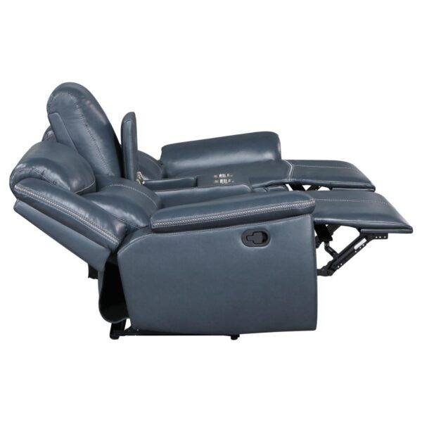Sloane Upholstered Padded Arm Reclining Loveseat Blue by Coaster Furniture 13