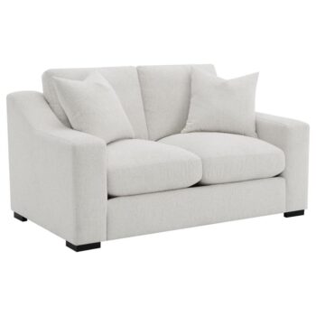 Ashlyn Fabric Upholstered Track Arm Loveseat Sand by Coaster Furniture