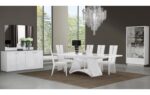 D313 High Gloss White Dining Set By Gu Furniture Luxury Dining Sets Mobilia Cleopatra 9 D313 High Gloss White Dining Set By Gu Furniture 9
